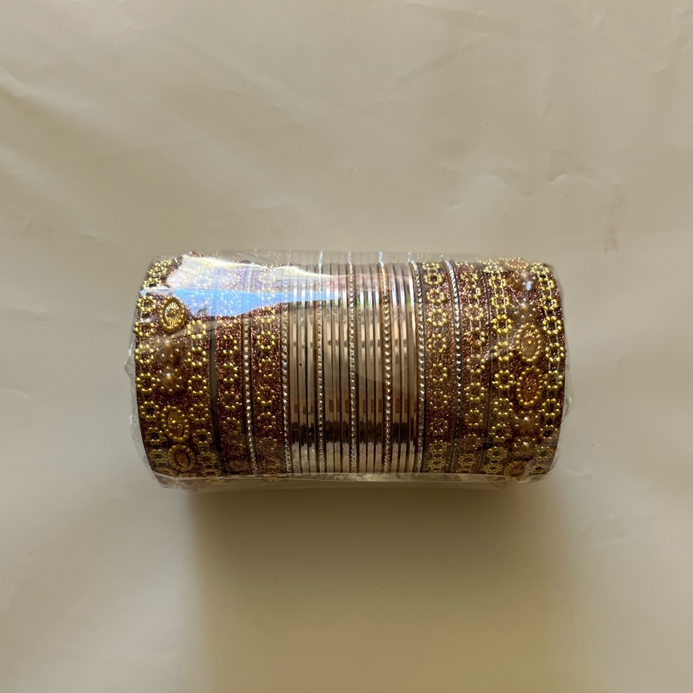 Bangles/Chudiyaan set in pink gold silver